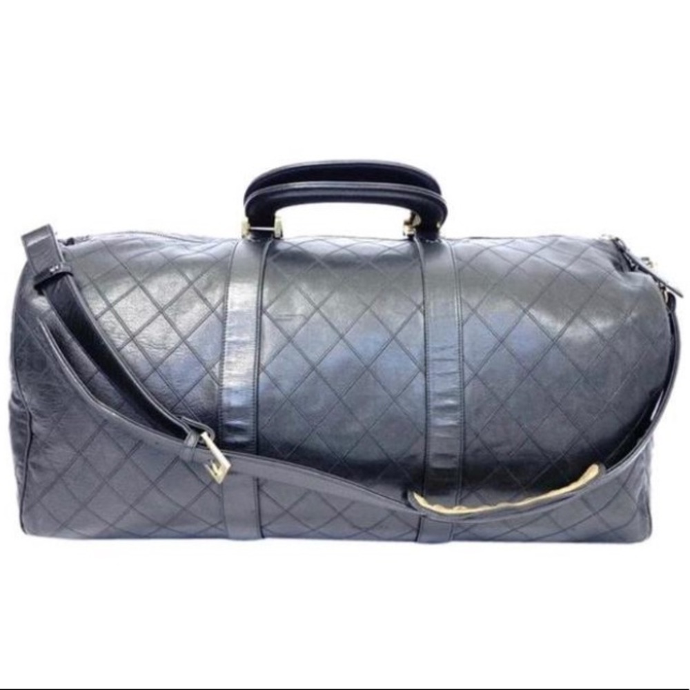 Vintage CHANEL XXL size lambskin Boston travel bag - Picture 2 of 10